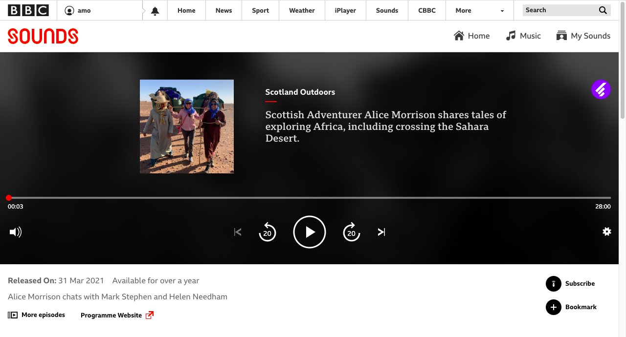 Alice Morrison top women explorers BBC